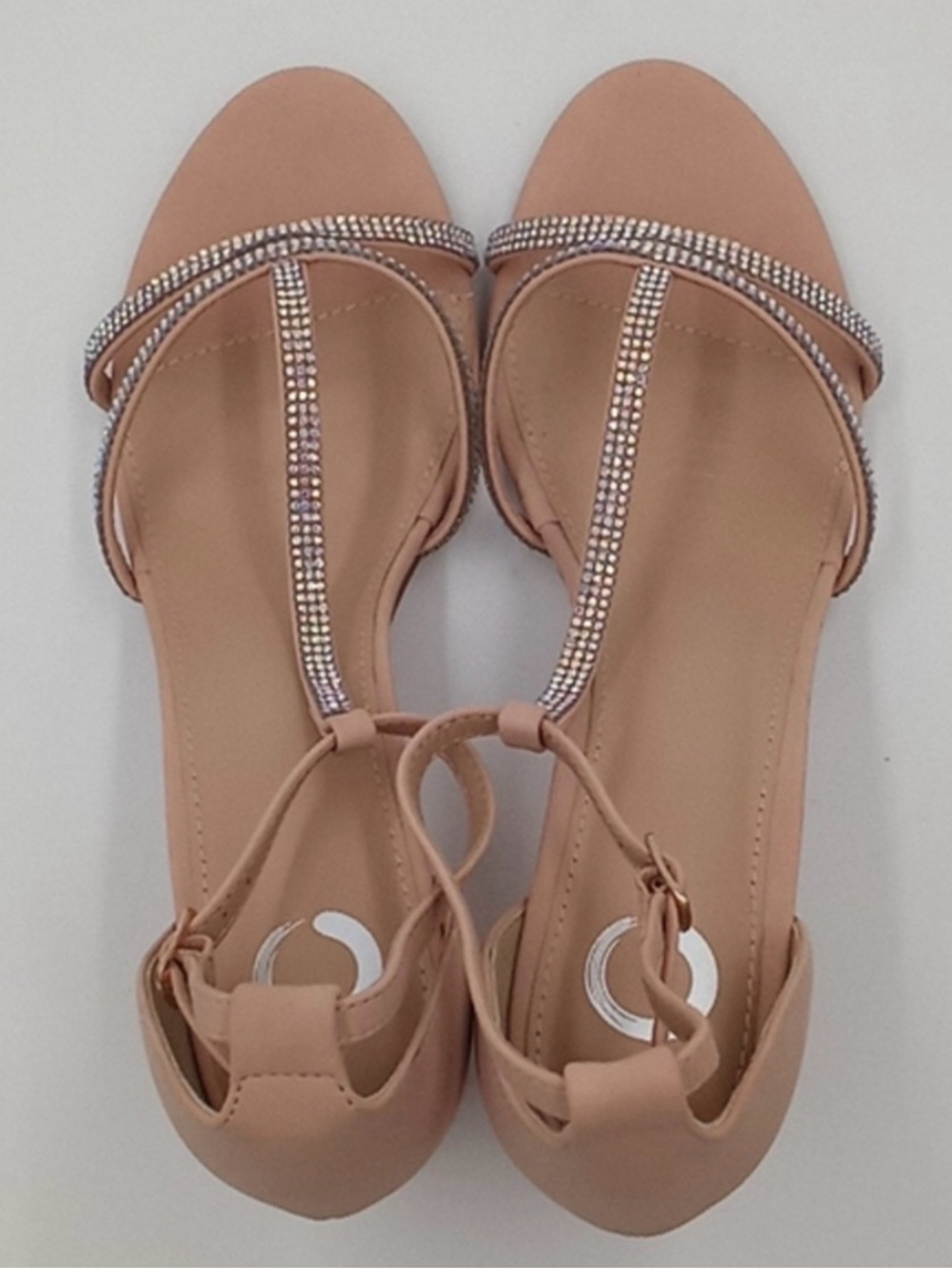 Journee Collection Denali T-Strap Rhinestone Pumps Nude 10M - Picture 9 of 9